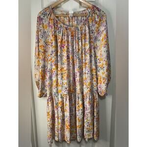 H&M Floral Boho Babydoll Dress Size Large